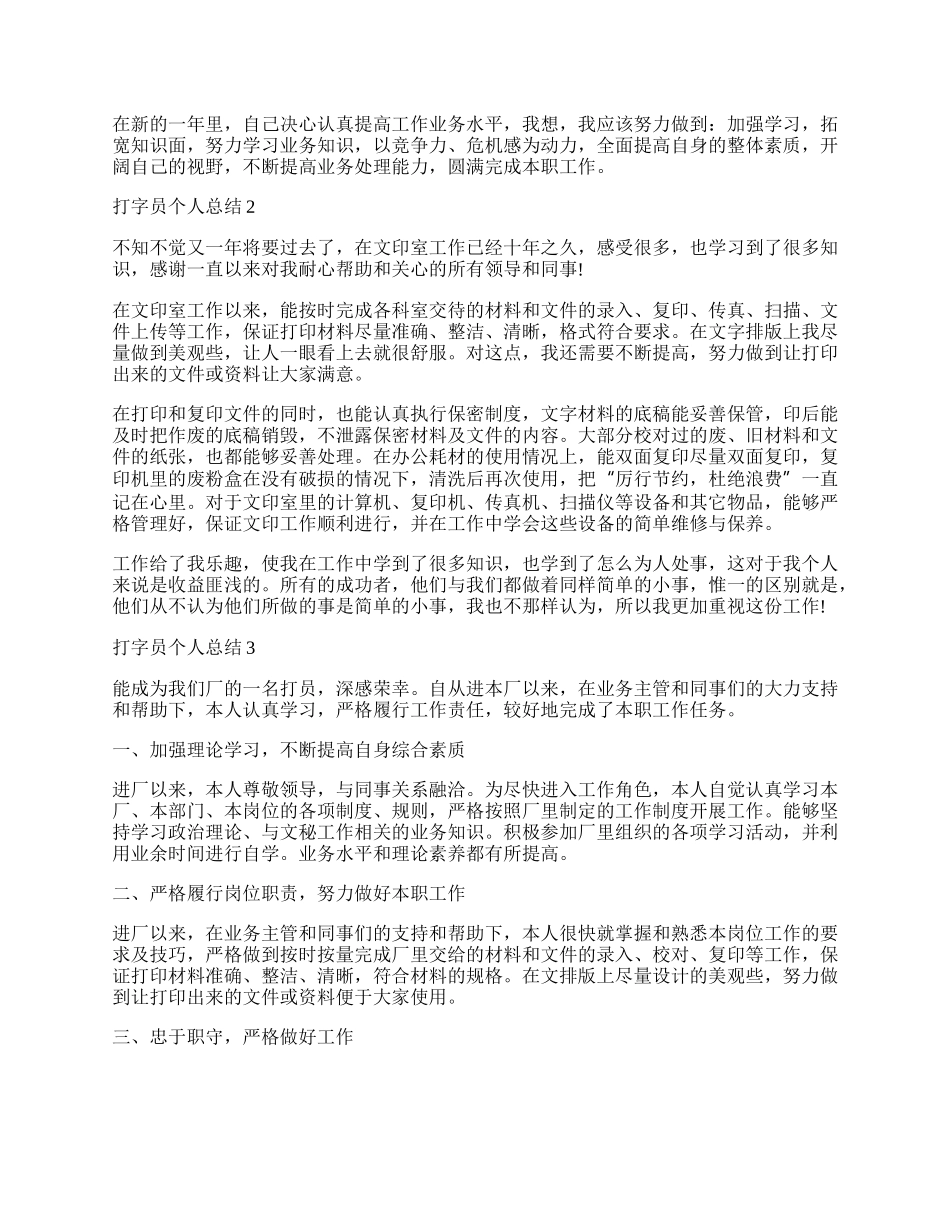 打字员个人总结精选集锦.docx_第2页