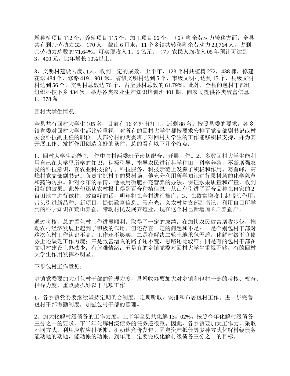 全县包村抓致富增收工作总结.docx_第2页