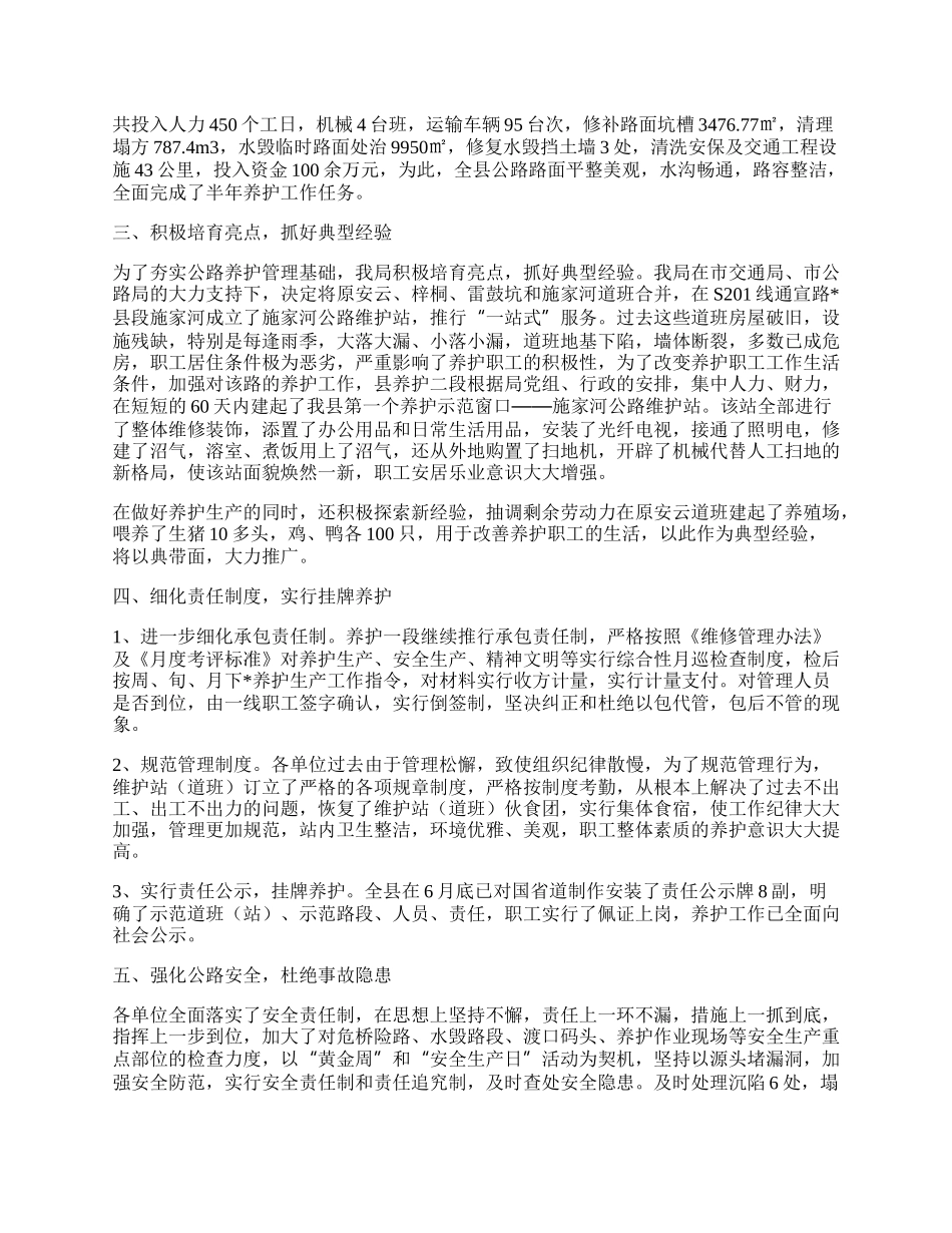 公路养护年活动半年工作总结.docx_第2页