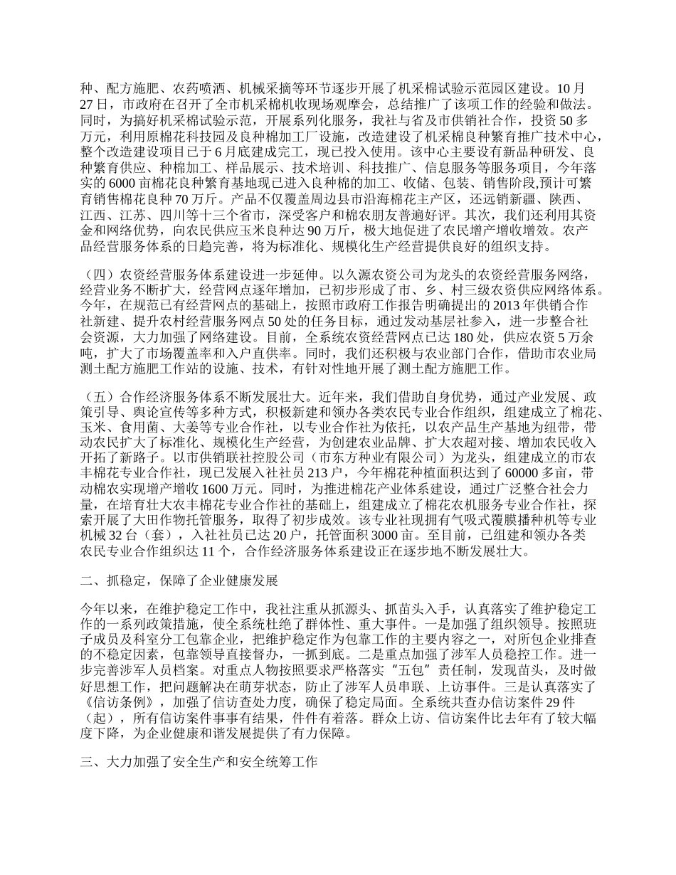 供销联社服务工作总结.docx_第2页