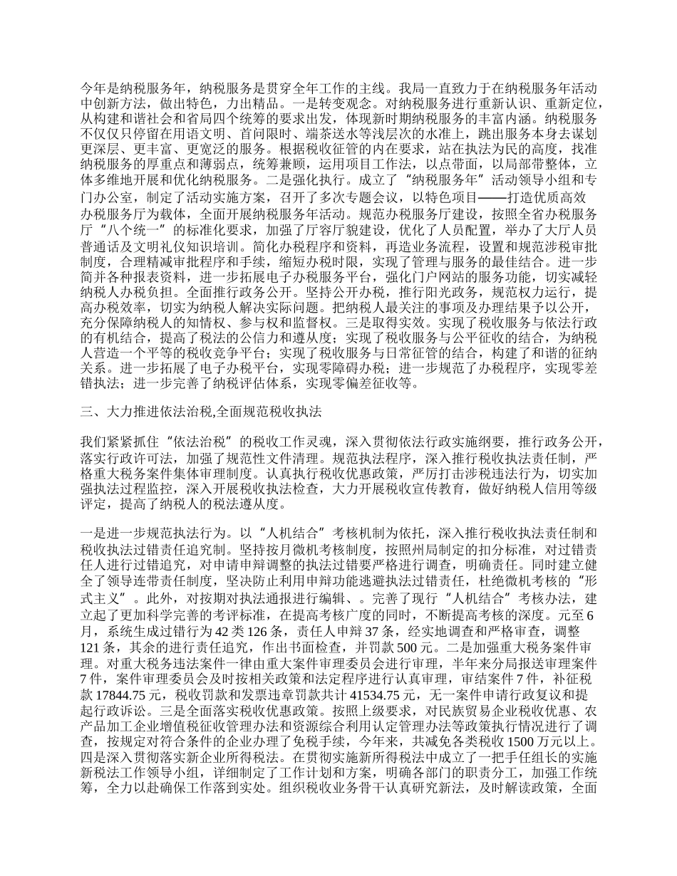 税务局半年的工作总结.docx_第2页