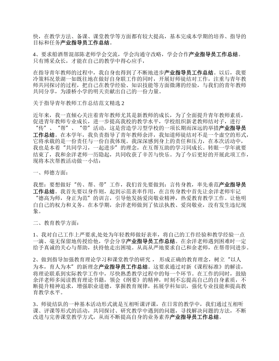 关于指导青年教师工作总结范文精选5篇.docx_第2页