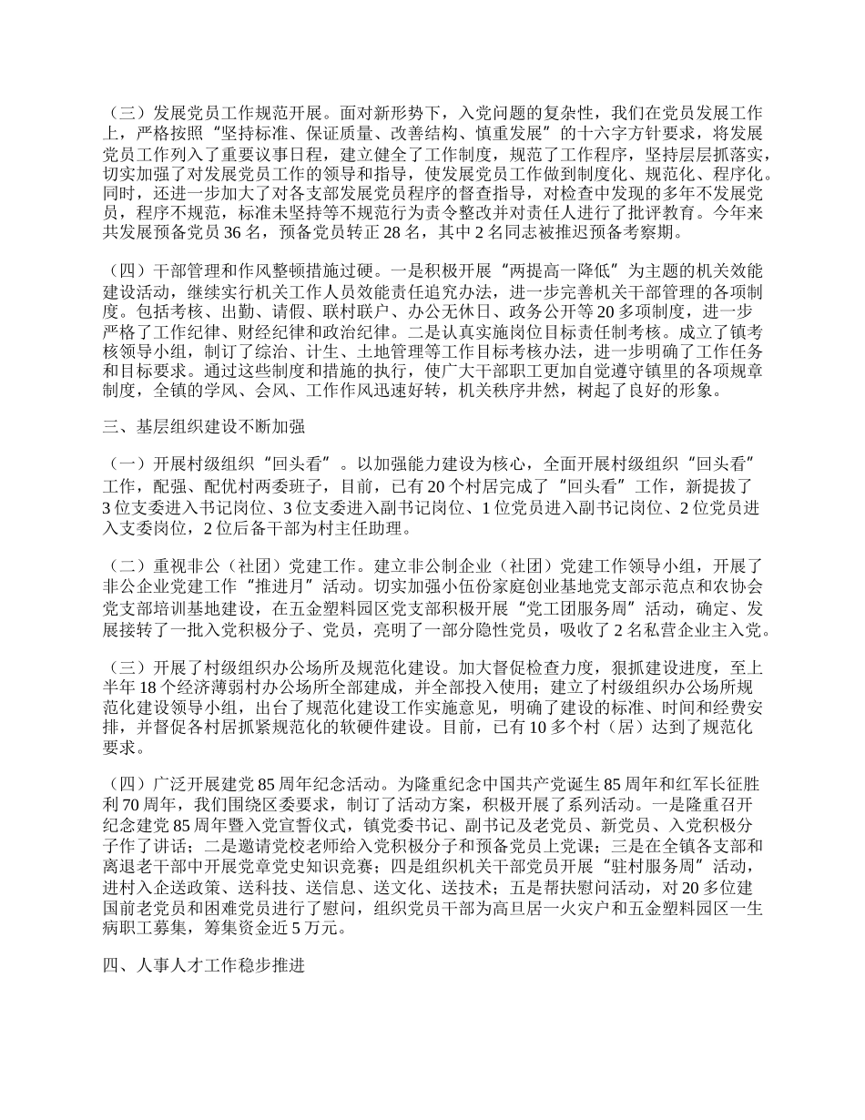 乡镇半年组织工作总结.docx_第2页