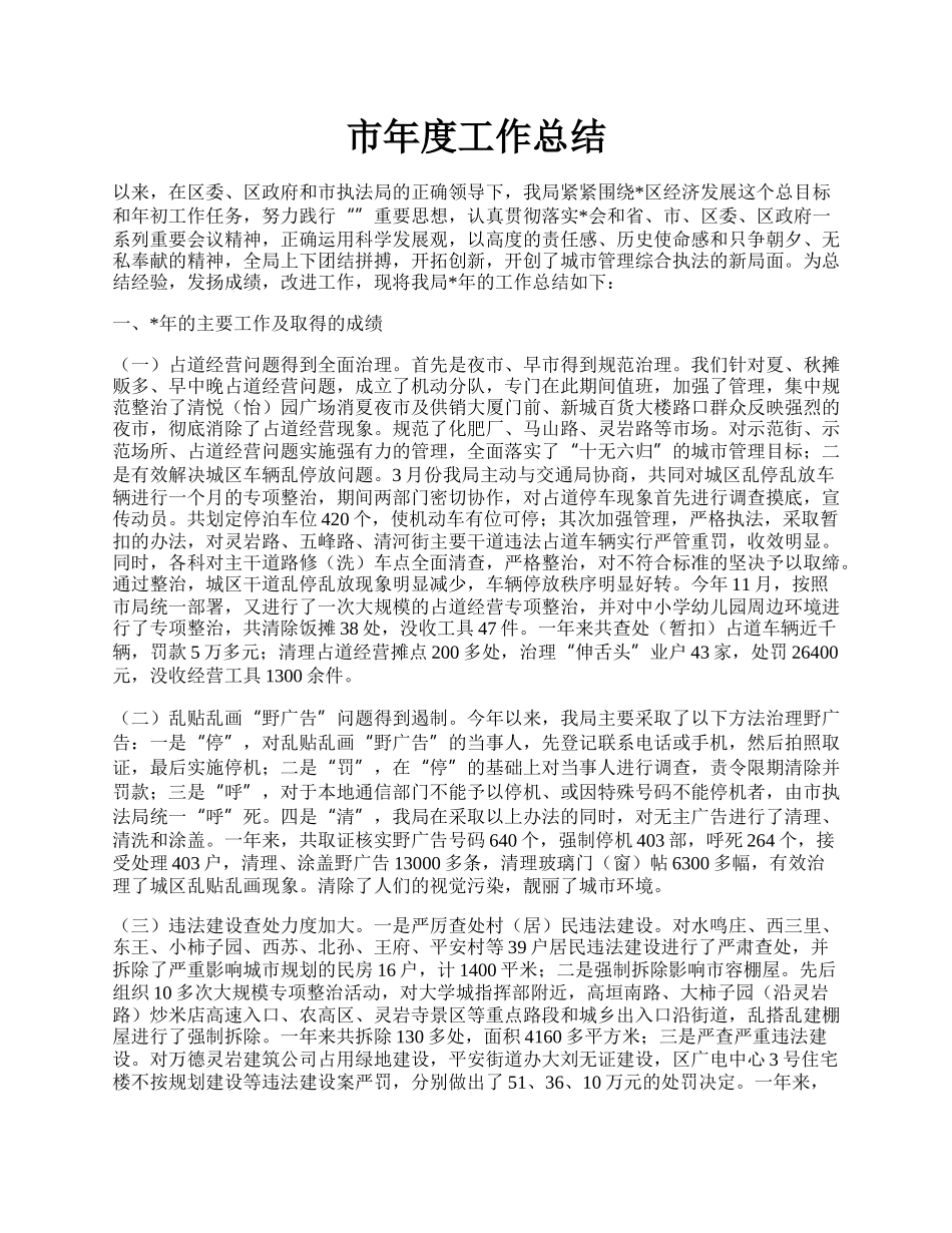 市年度工作总结.docx_第1页