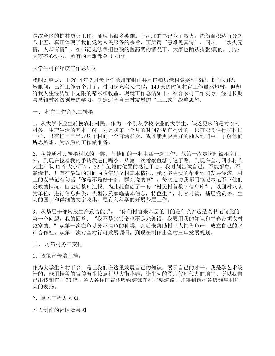 大学生村官年度工作总结五篇.docx_第2页