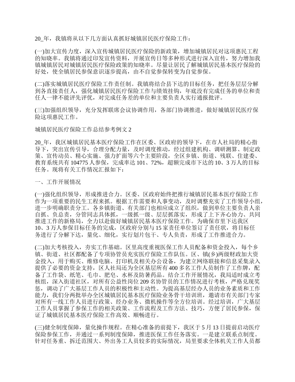 城镇居民医疗保险工作总结参考例文.docx_第2页