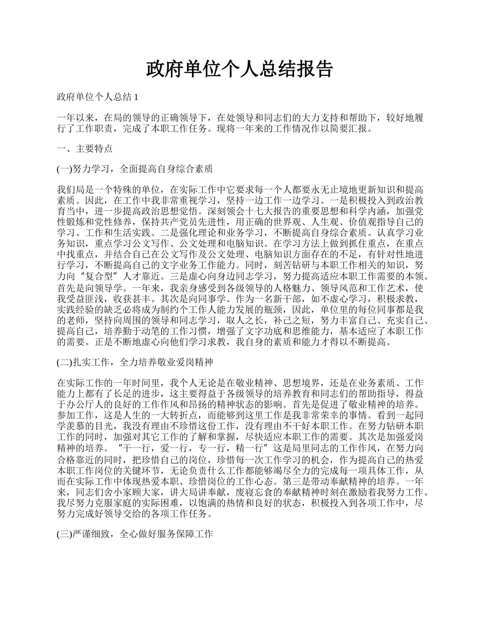 政府单位个人总结报告.docx_第1页