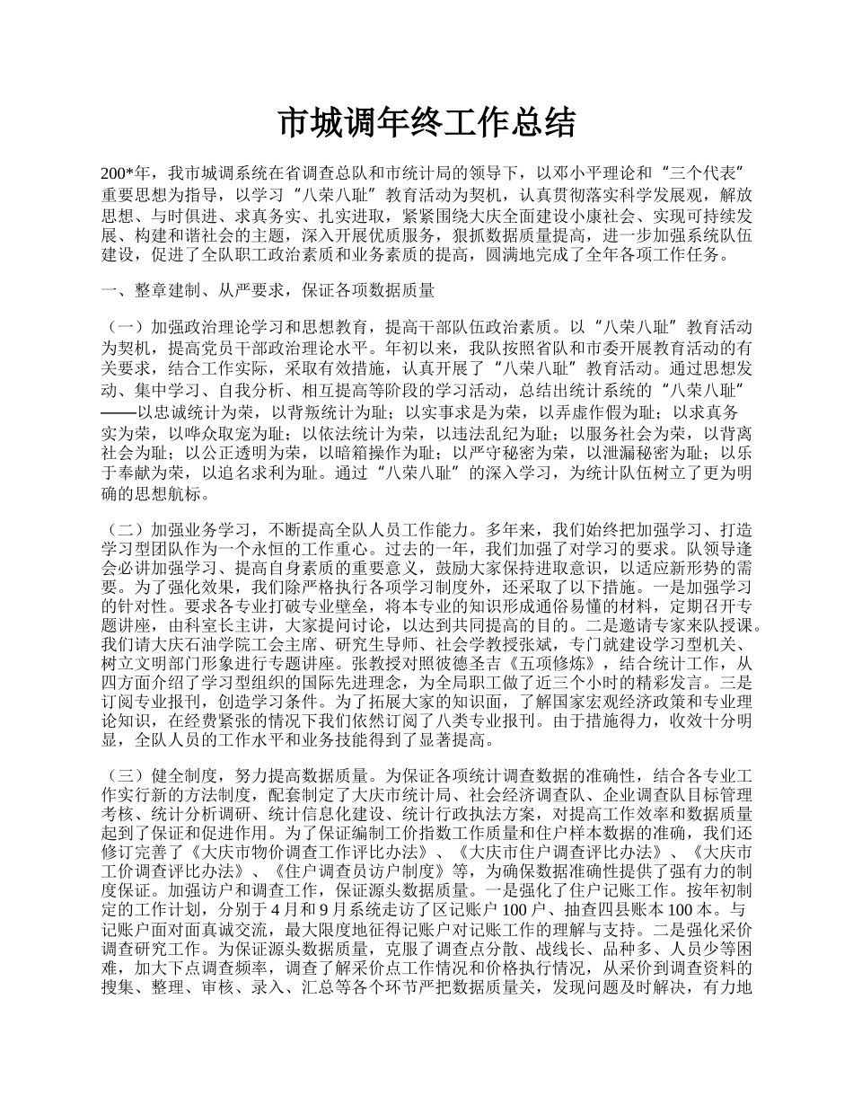 市城调年终工作总结.docx_第1页