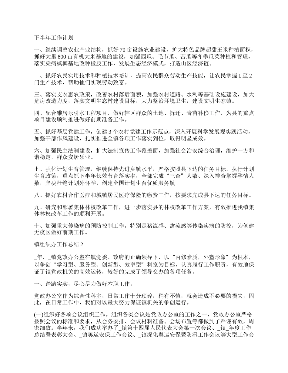 镇组织办人员个人工作总结.docx_第3页