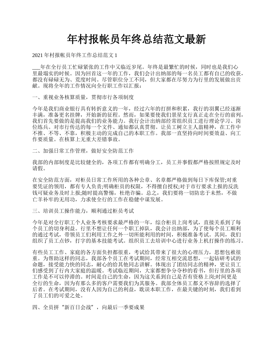 年村报帐员年终总结范文最新.docx_第1页