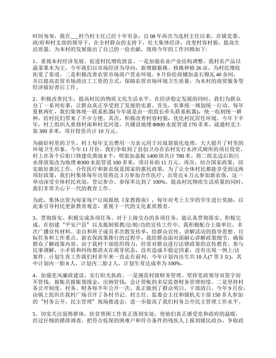 村监会主任总结报告模板最新.docx_第2页