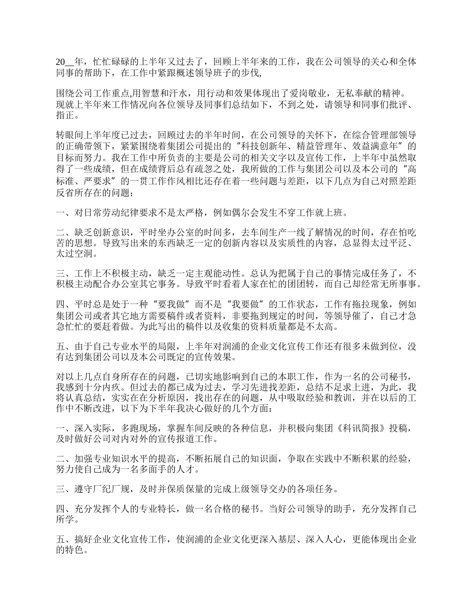 上半年员工个人工作总结.docx_第2页