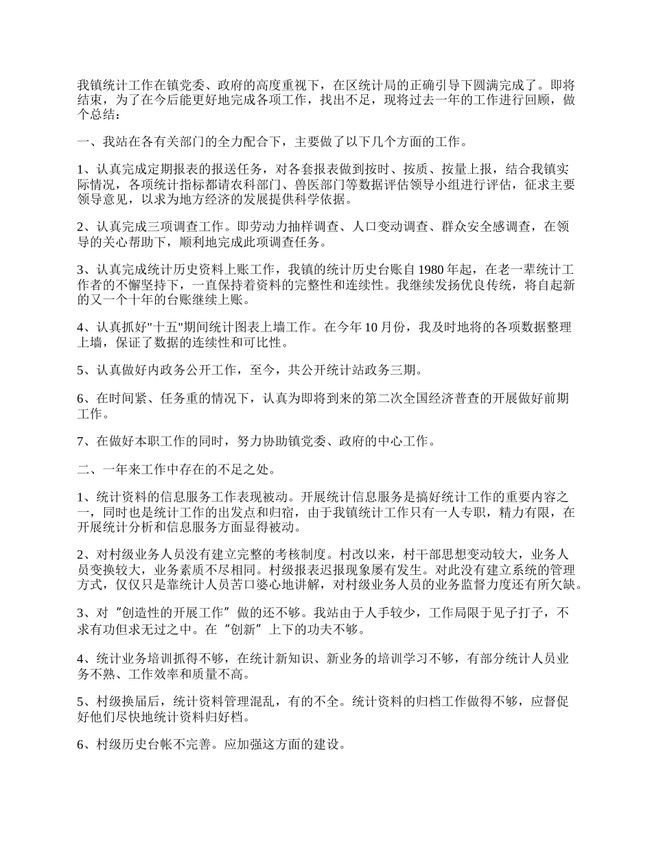 年街道办事处统计站工作总结最新.docx_第2页