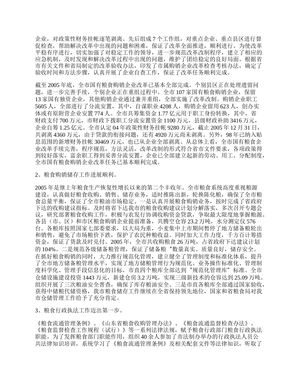 市粮食局工作总结及工作计划.docx_第2页