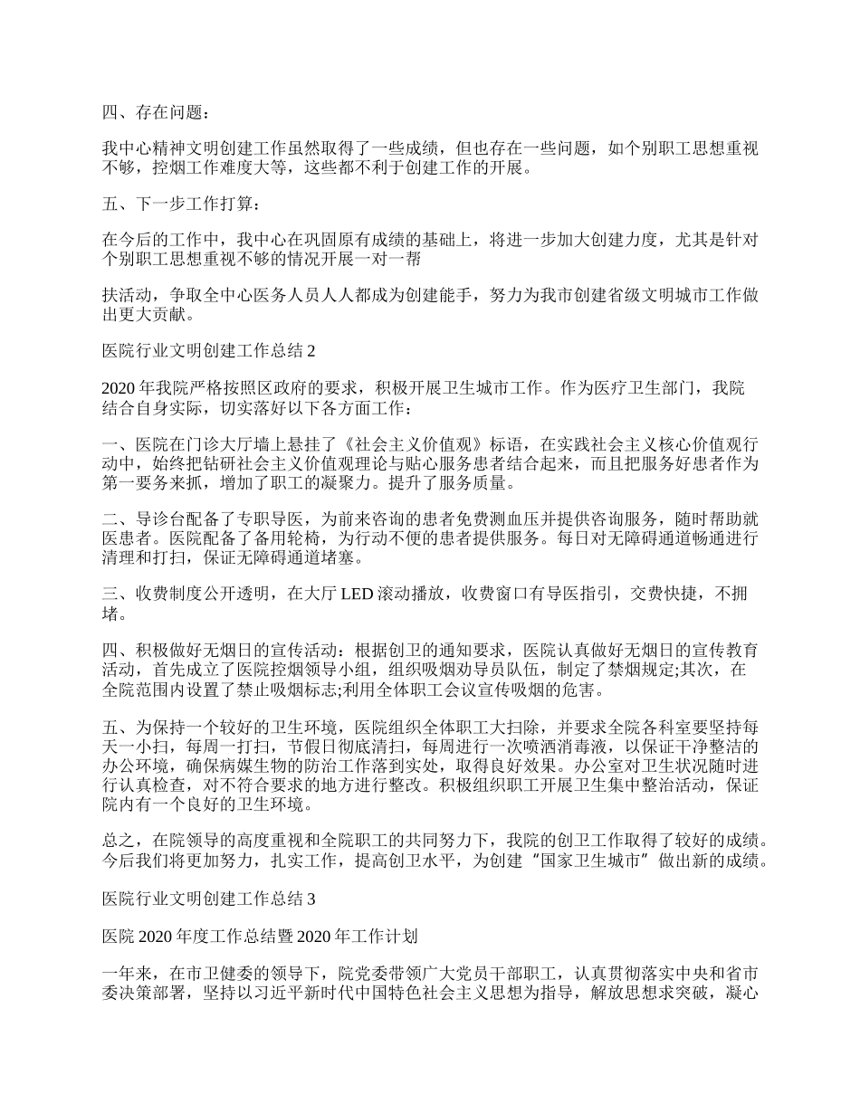 医院行业文明单位创建总结范文.docx_第2页