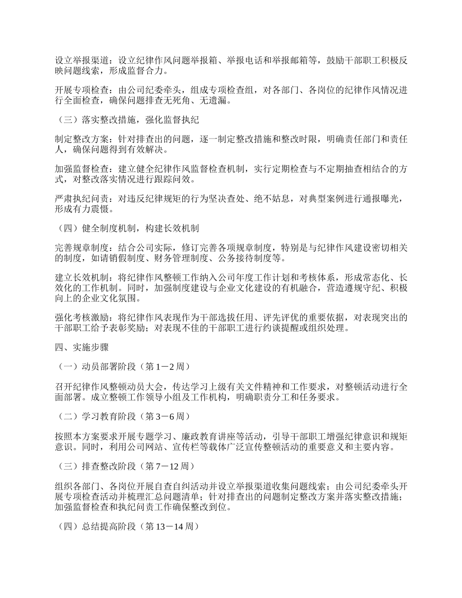 市属某国企纪律作风整顿实施方案.docx_第2页