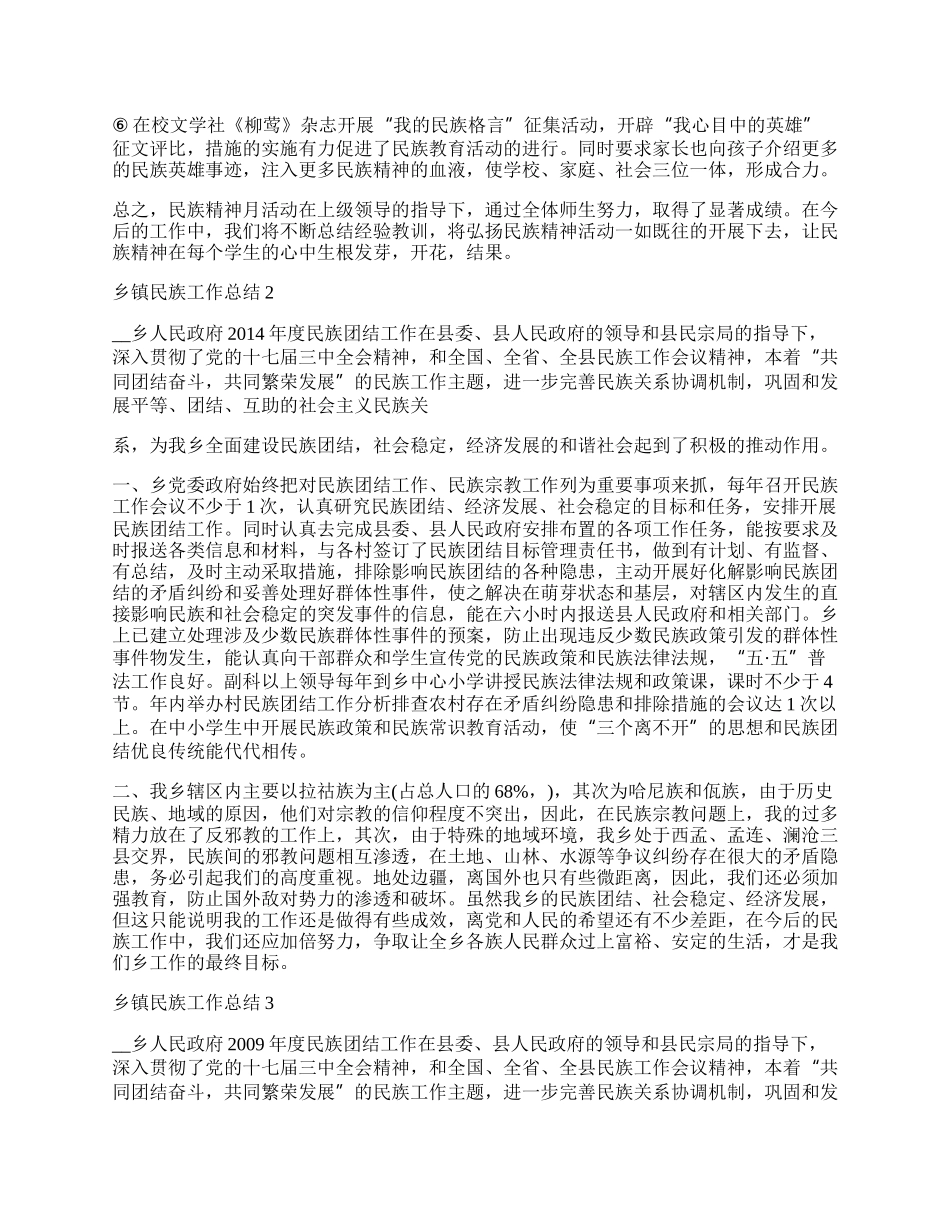 乡镇民族工作总结.docx_第2页