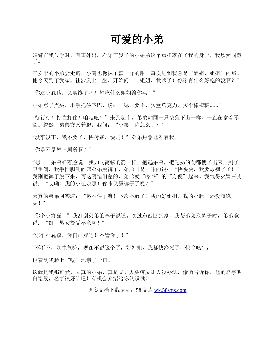 可爱的小弟.docx_第1页