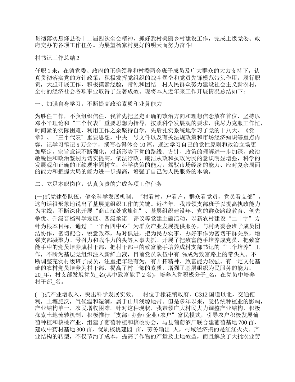 村书记工作总结最新范文.docx_第2页