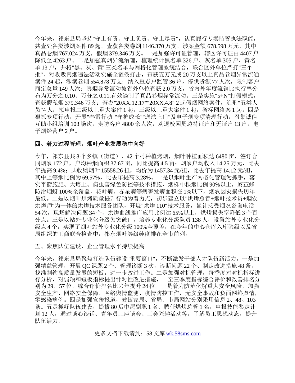 祁东县烟草专卖局（分公司）20XX年工作总结.docx_第2页