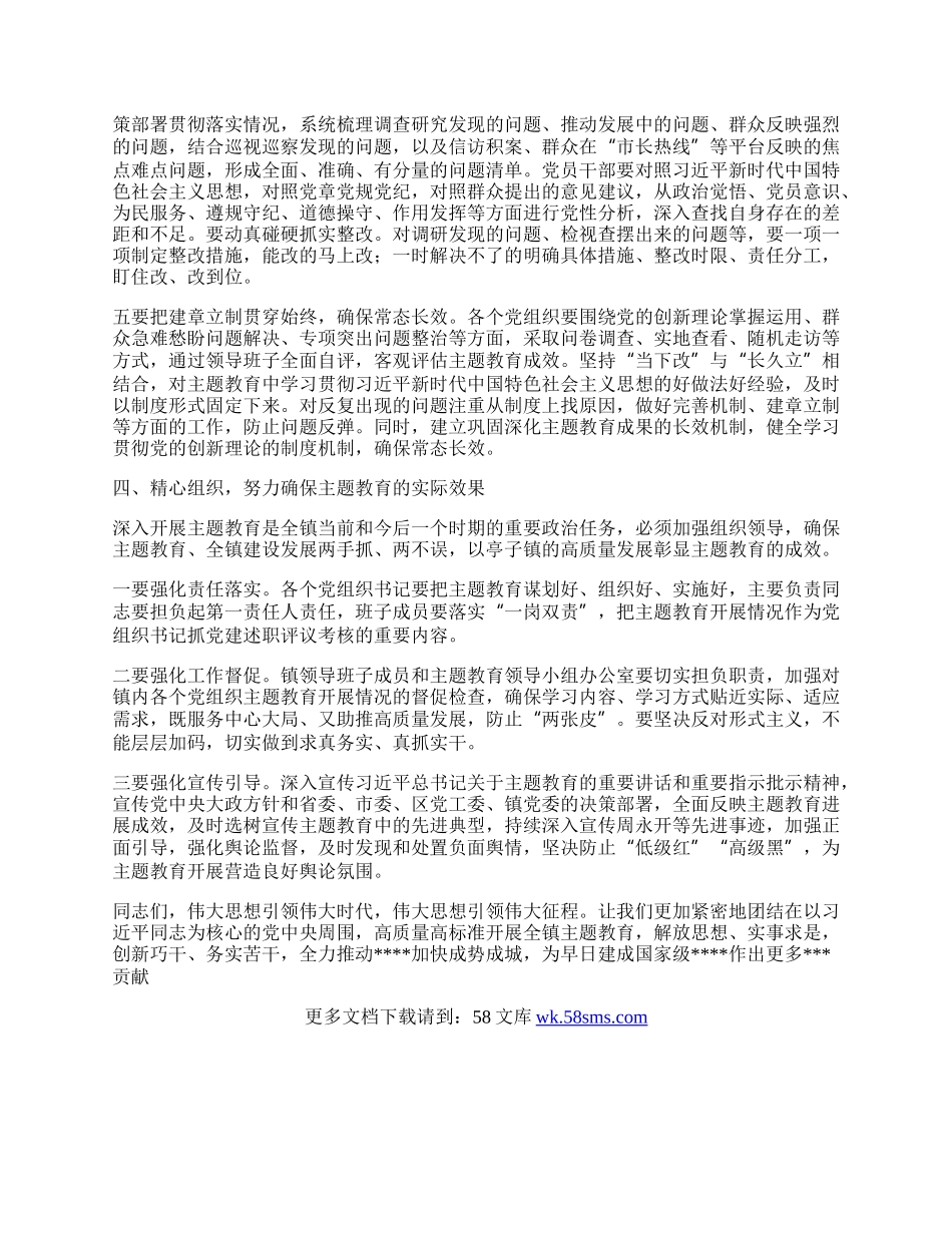 在全镇学习贯彻习近平新时代 中国特色社会主义思想主题教育工作会议上的主持讲话.docx_第3页