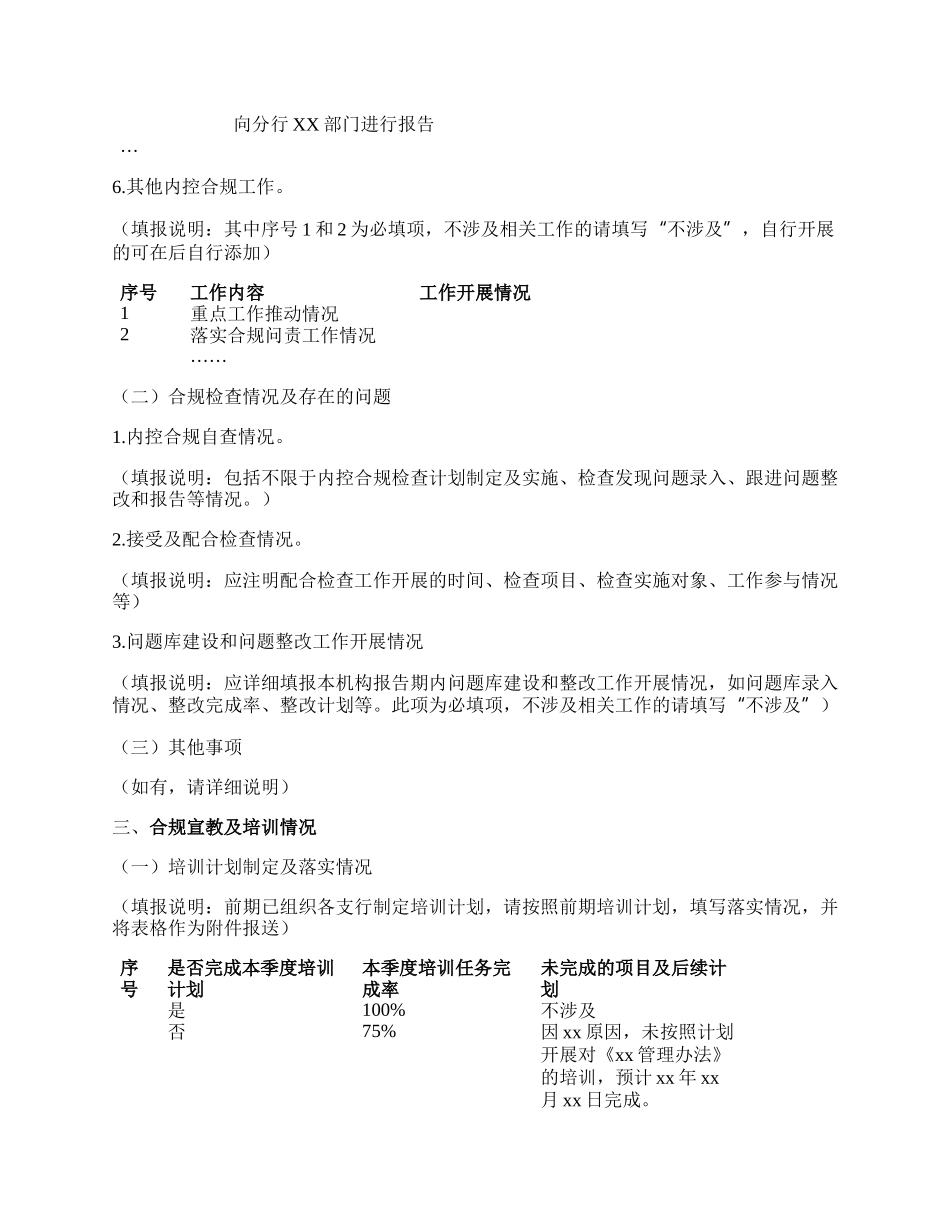 xx机构内控合规专员内控合规管理履职报告 （模板）.docx_第3页