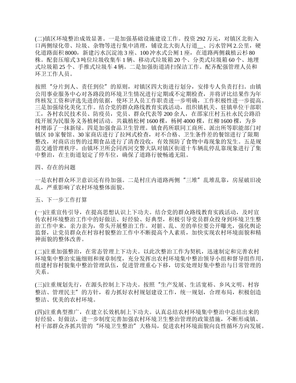 乡镇环境卫生治理工作总结.docx_第2页