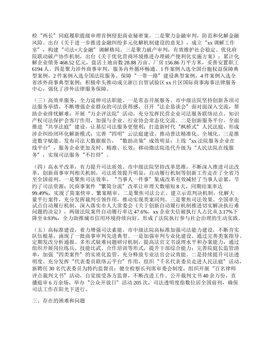 关于加强商事审判优化营商环境情况的调研报告.docx_第2页