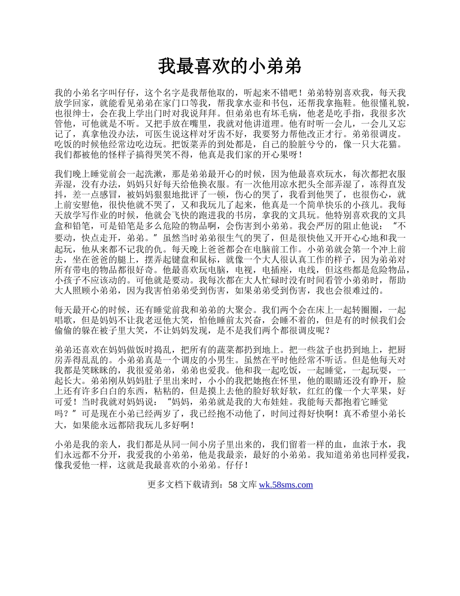 我最喜欢的小弟弟.docx_第1页