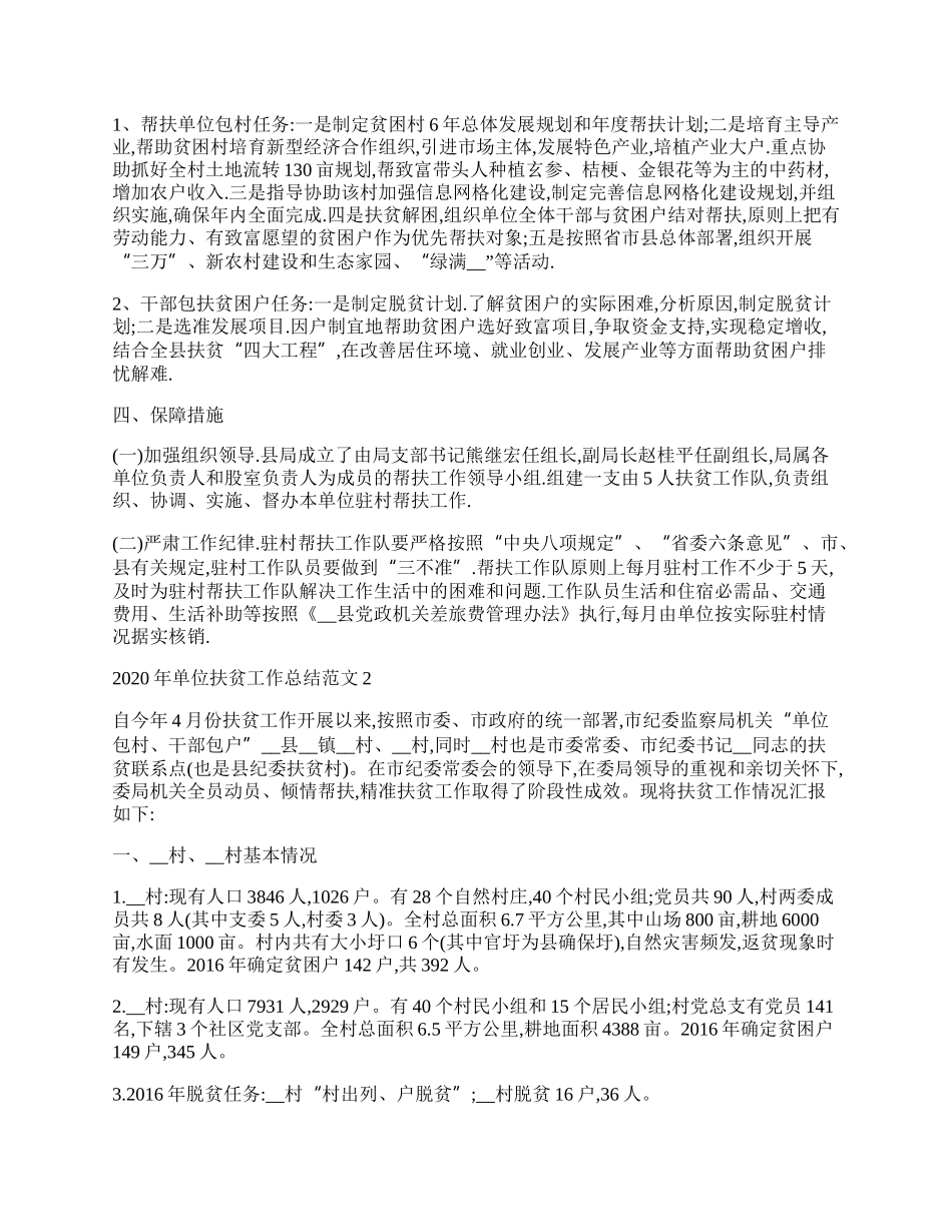 年单位扶贫工作总结范文五篇.docx_第2页