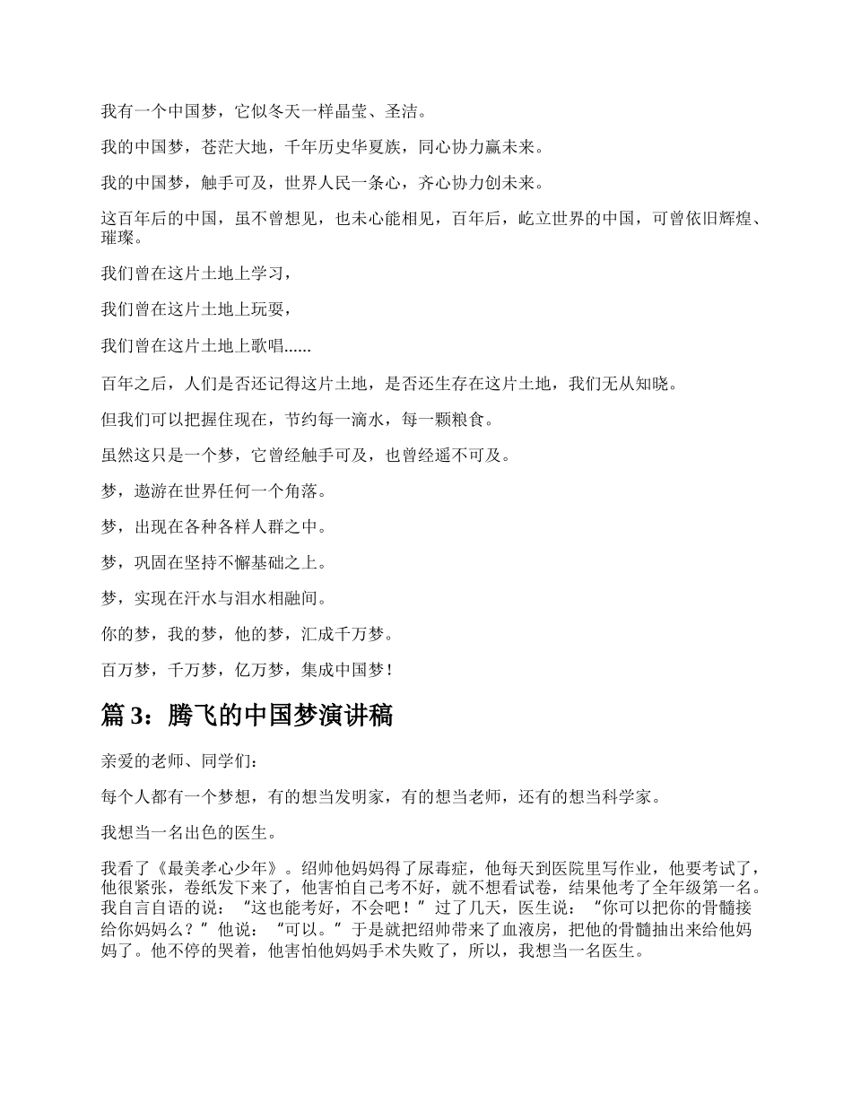 腾飞中国梦演讲稿（精选6篇）.docx_第3页