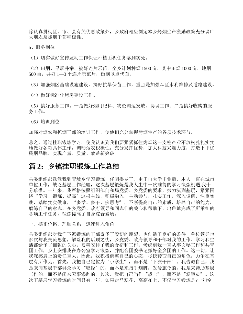 乡镇挂职锻炼工作总结（集锦5篇）.docx_第3页