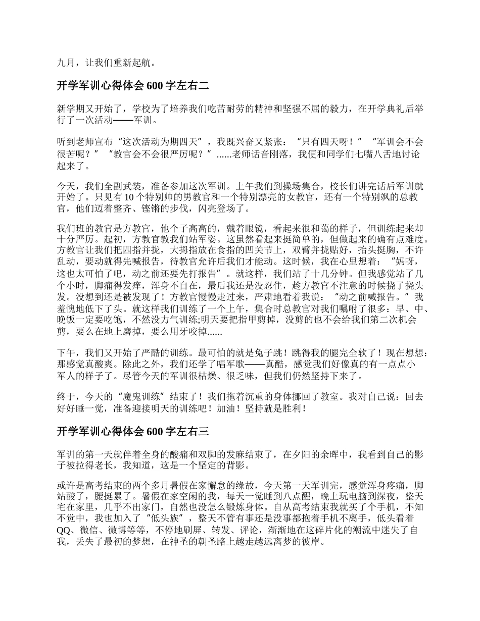 开学军训心得体会600字左右   开学军训心得体会作文精选.docx_第2页