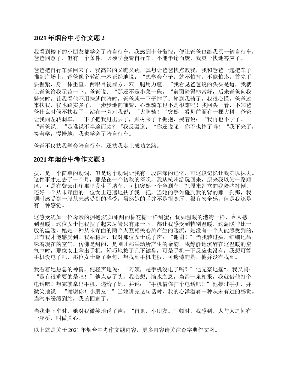 年烟台中考作文题 以扶为主题的作文.docx_第2页