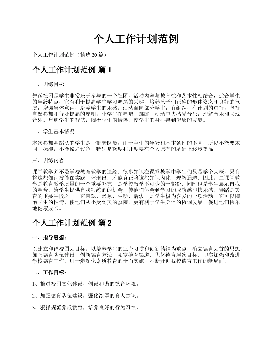 个人工作计划范例.docx_第1页