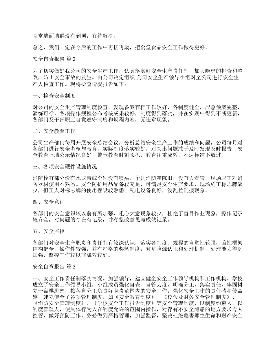 安全自查情况报告,安全自查工作报告.docx_第2页