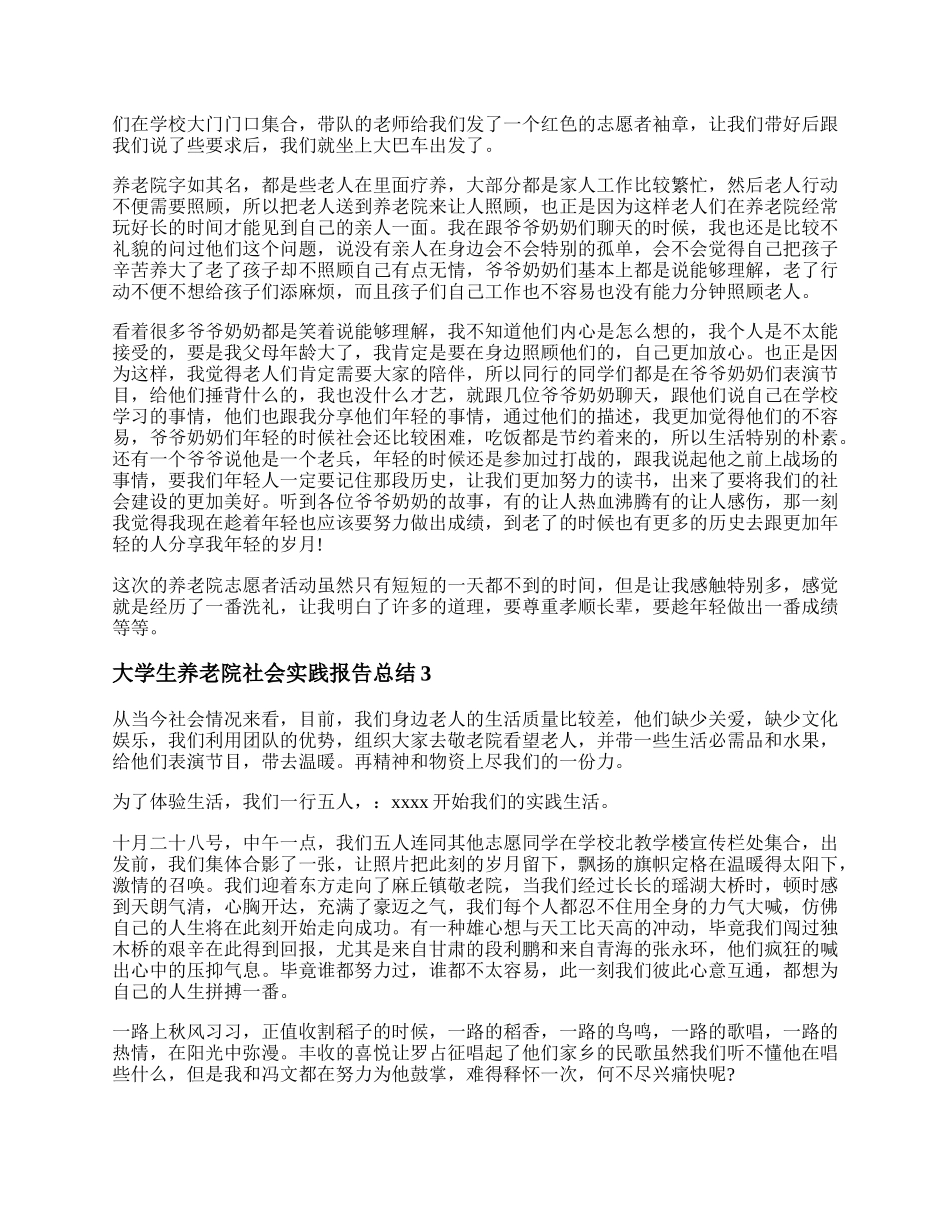 大学生养老院社会实践报告总结 大学生养老院社会实践报告范文.docx_第2页