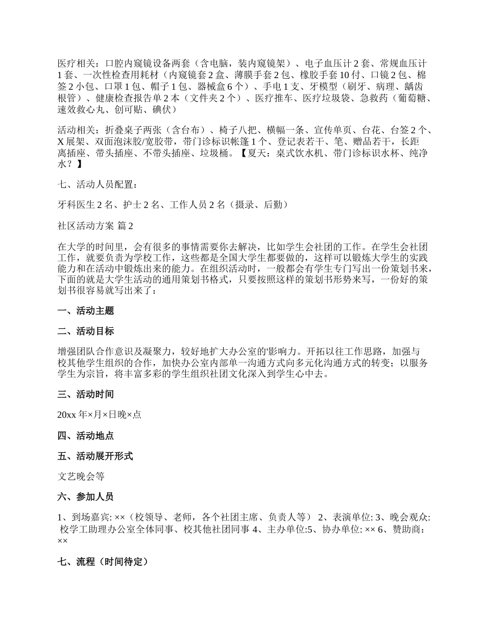 【实用】社区活动方案模板汇编七篇.docx_第2页