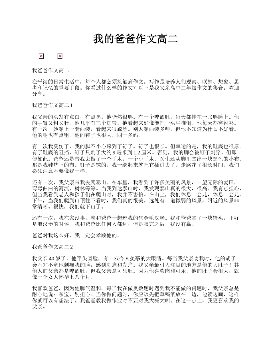 我的爸爸作文高二.docx_第1页