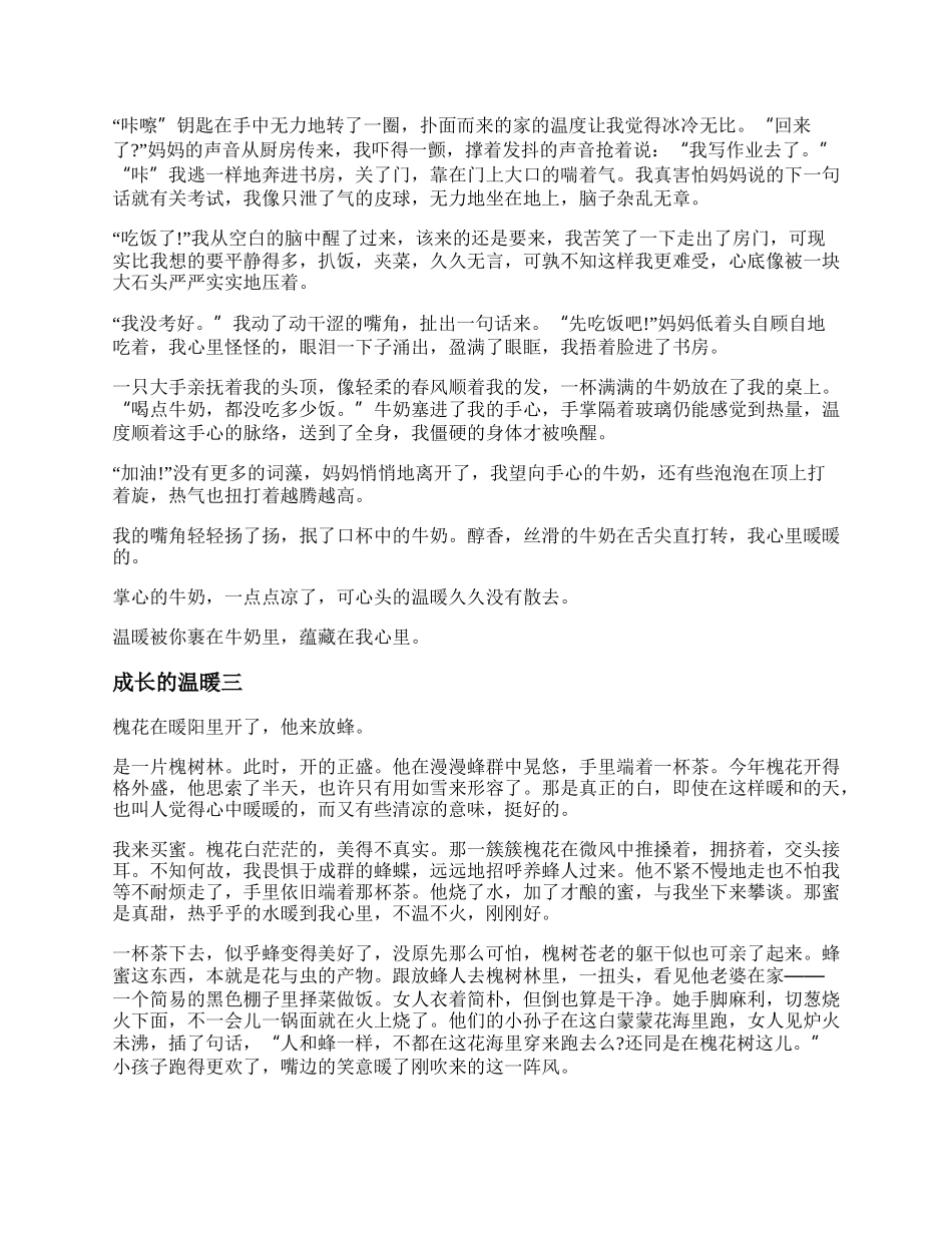 成长的温暖作文 成长的温暖作文800字记叙文.docx_第2页