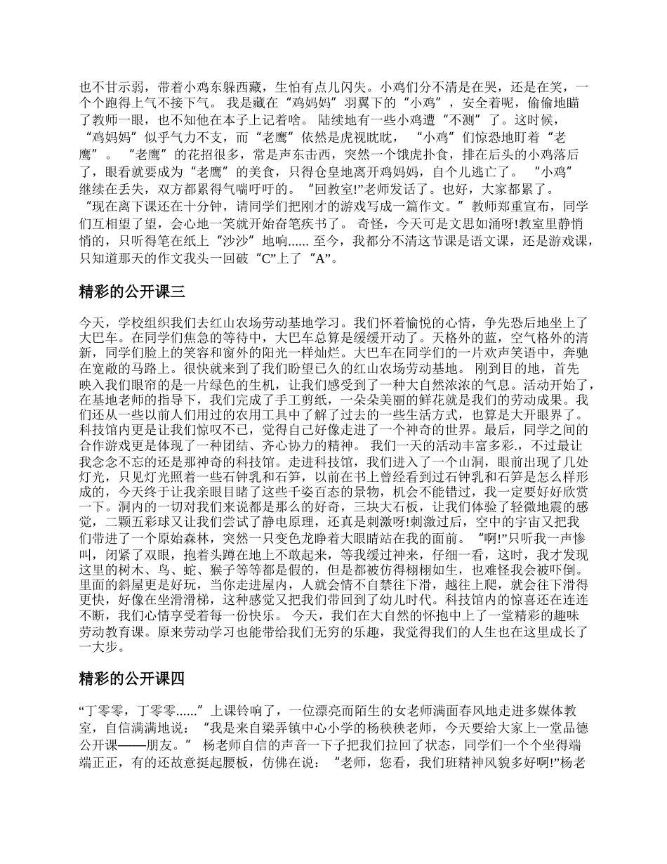 精彩的公开课作文 精彩的公开课作文500字.docx_第2页