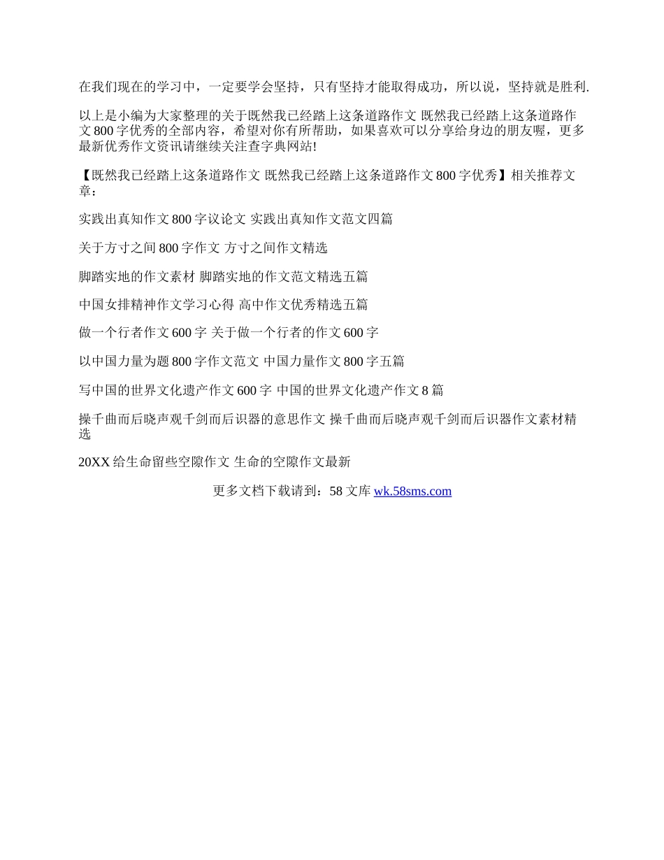 既然我已经踏上这条道路作文 既然我已经踏上这条道路作文800字优秀.docx_第3页