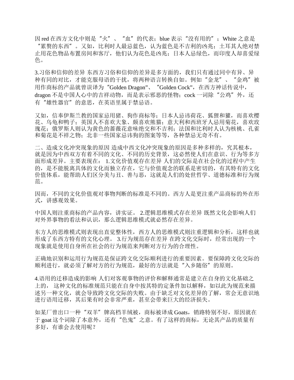 谈出口贸易中的商标翻译与文化差异(1)论文.docx_第2页