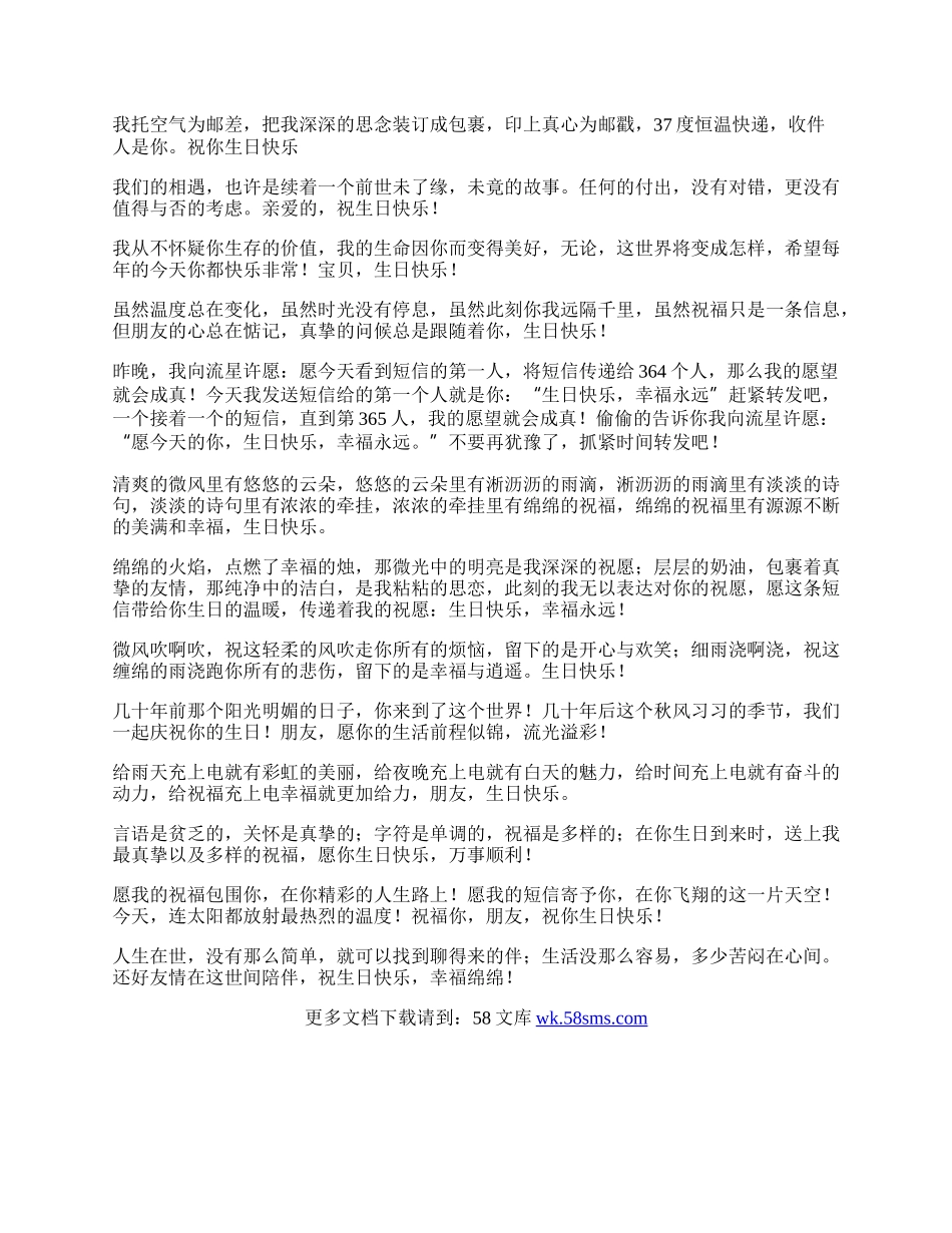 送给朋友的暖意生日祝福句子集锦.docx_第2页