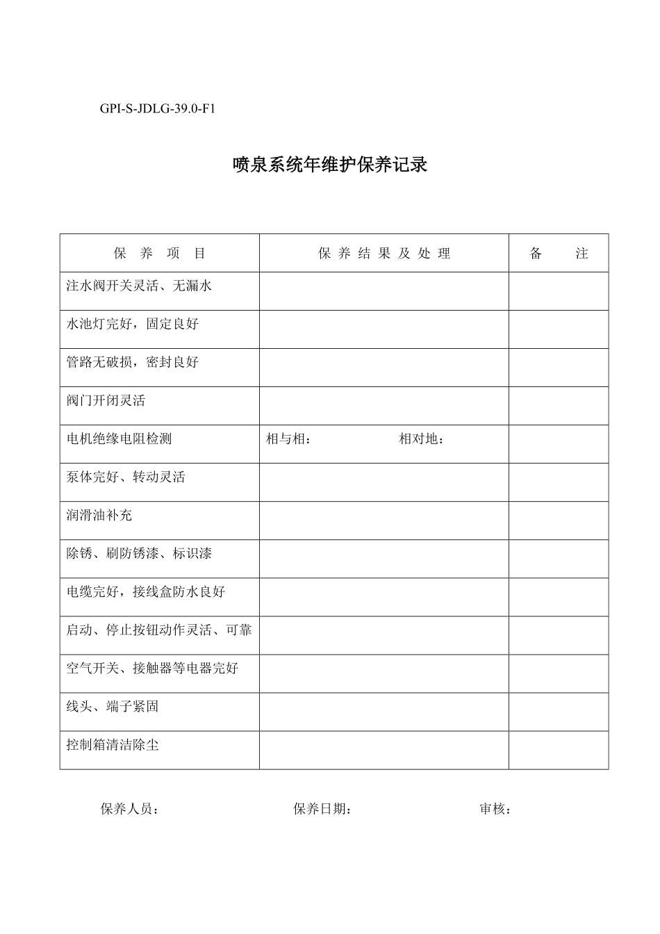 金地物业-GPI-S-JDLG-39喷泉系统维护保养规程.pdf_第2页