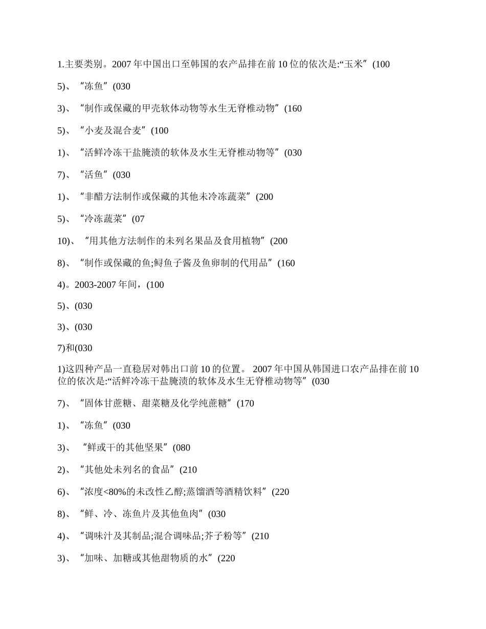 中韩农产品贸易现状及结构研究(1)论文.docx_第2页