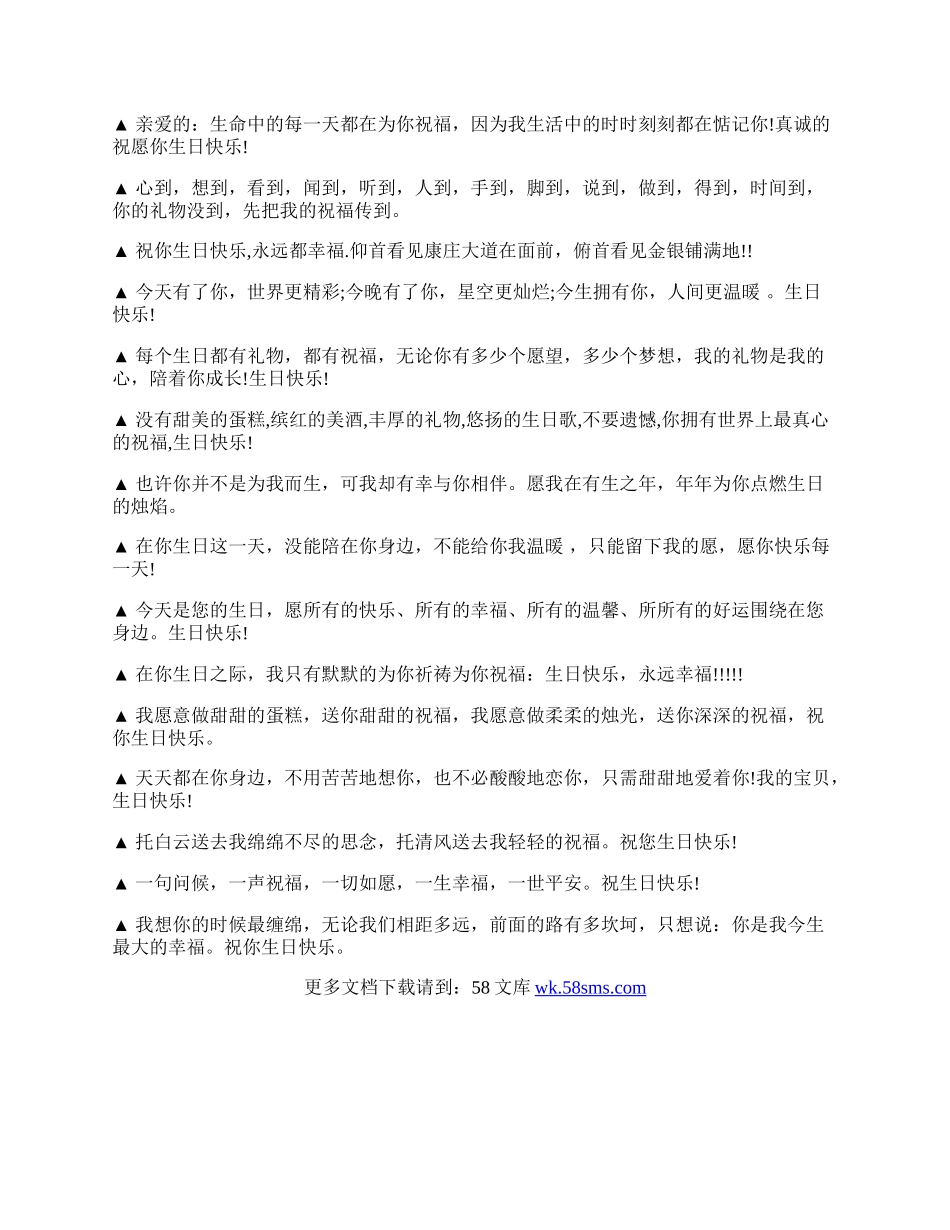 最新给女友生日短信祝福大全.docx_第2页