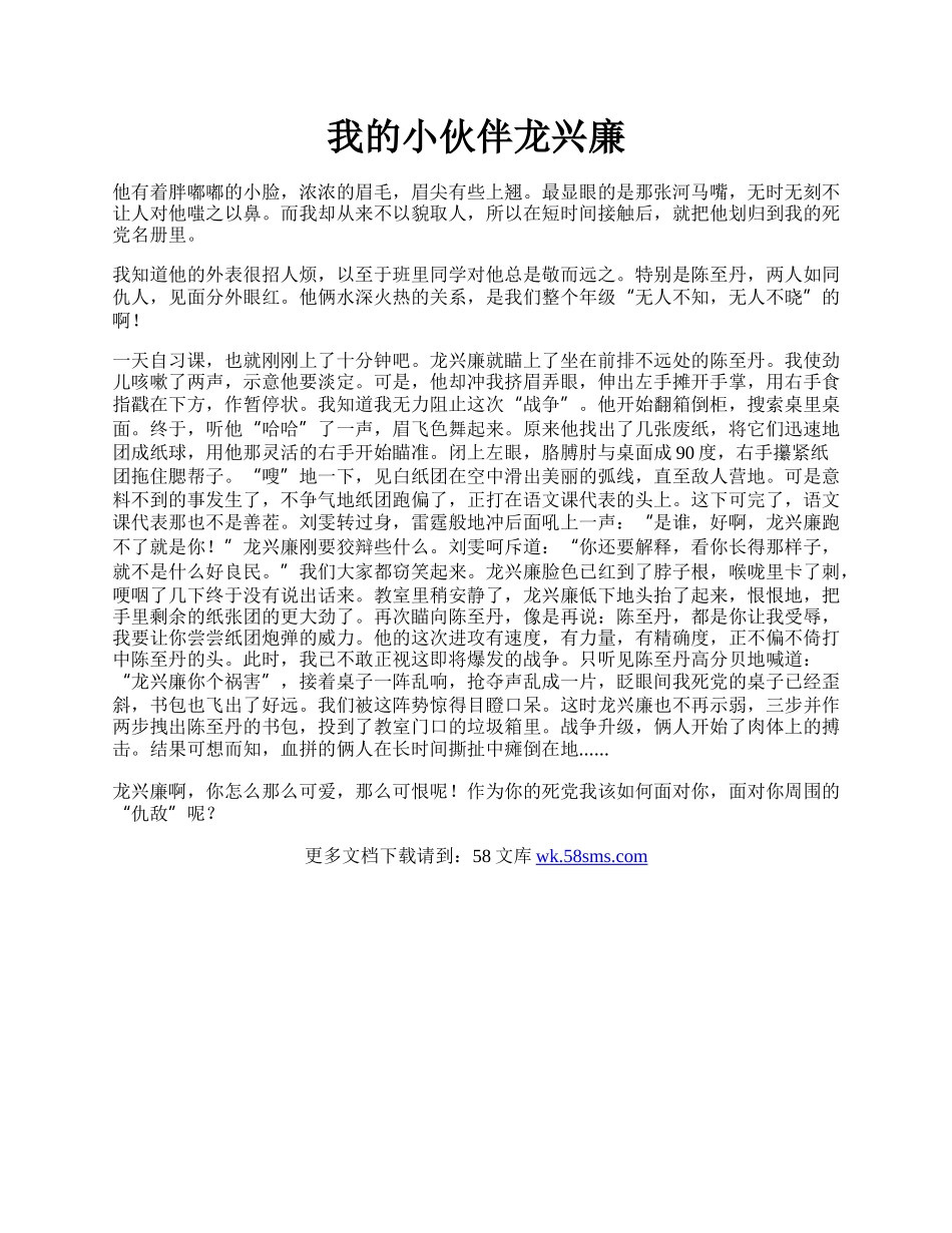 我的小伙伴龙兴廉.docx_第1页