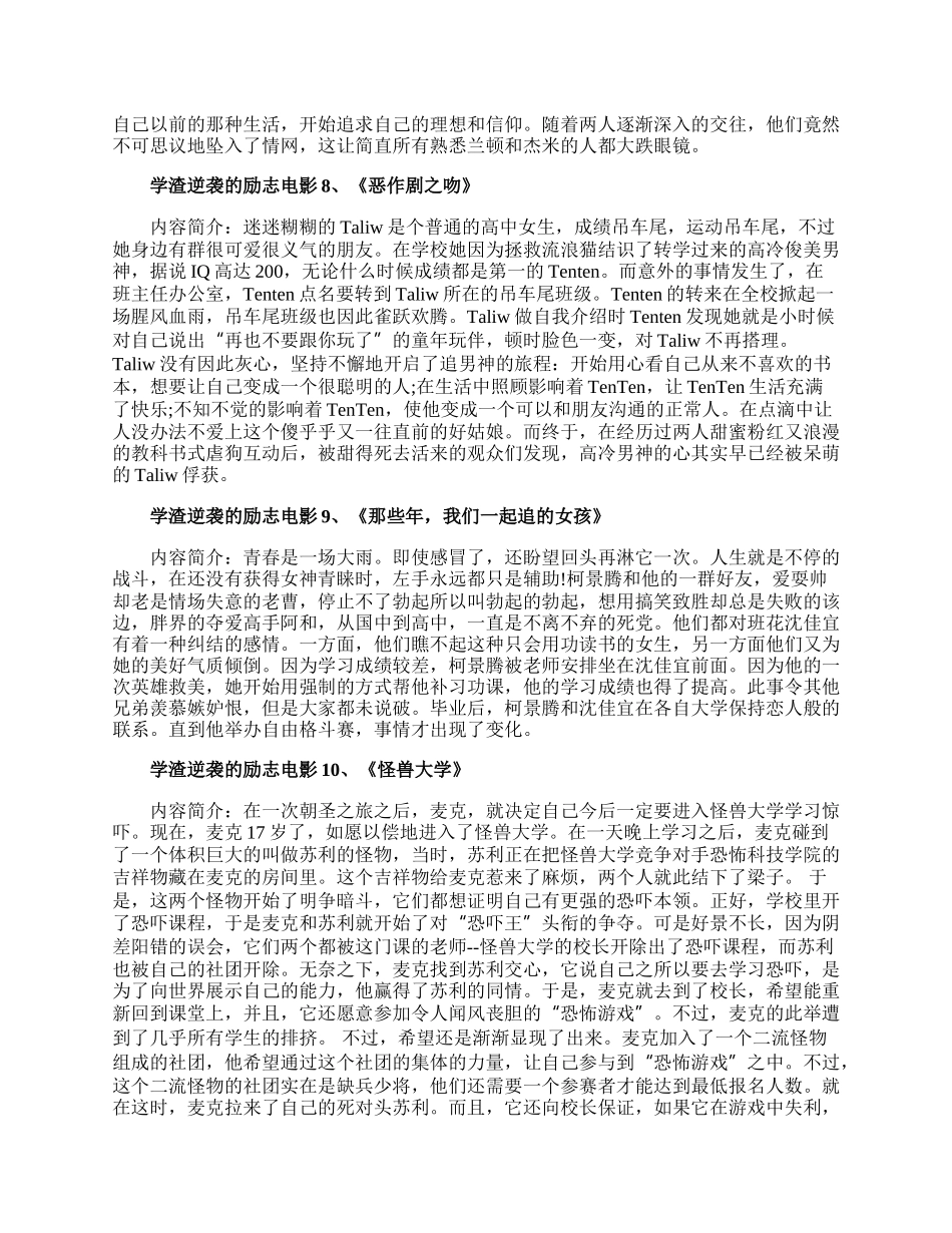 精选推荐十部学渣逆袭的励志电影.docx_第3页