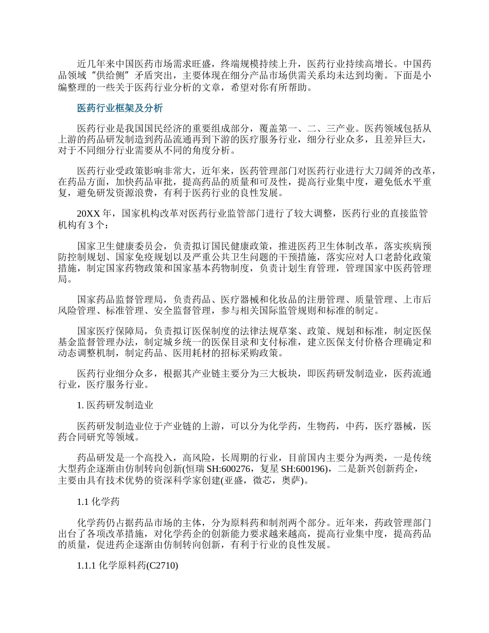 医药行业分析介绍.docx_第1页